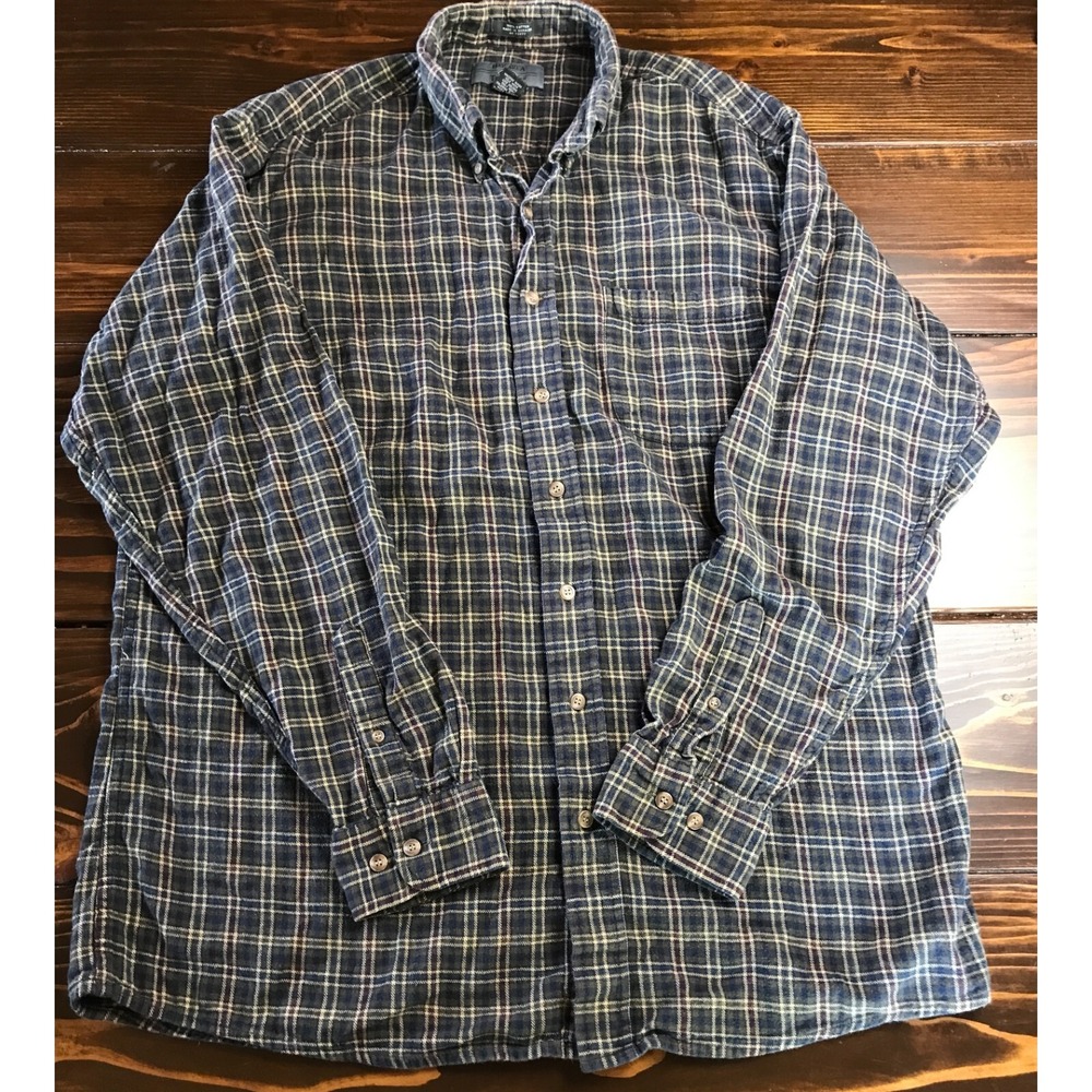 Bay Area Traders Shirt Men's Size TL/Tall Green Blue Red Flannel Plaid Long Slv